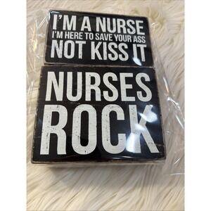 Designs By Kathy  2 Nurses Rock , Save Not Kiss Desktop Tabletop Sign‎ New Gift